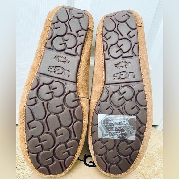 UGG Ansley Tan Suede Slippers with Plush Lining - Picture 2 of 4